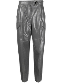 Brunello Cucinelli Metallic Tapered-Leg Trousers