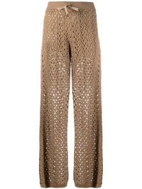 Brunello Cucinelli Sequin-Embellished Open-Knit Trousers