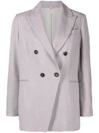Brunello Cucinelli Double-Breasted Woven Suit Jacket