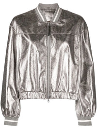 Brunello Cucinelli Metallic Bomber Jacket