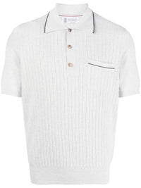 Brunello Cucinelli Ribbed Short-Sleeved Polo Shirt
