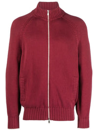 Brunello Cucinelli Zip-Front High-Neck Knitted Cardigan