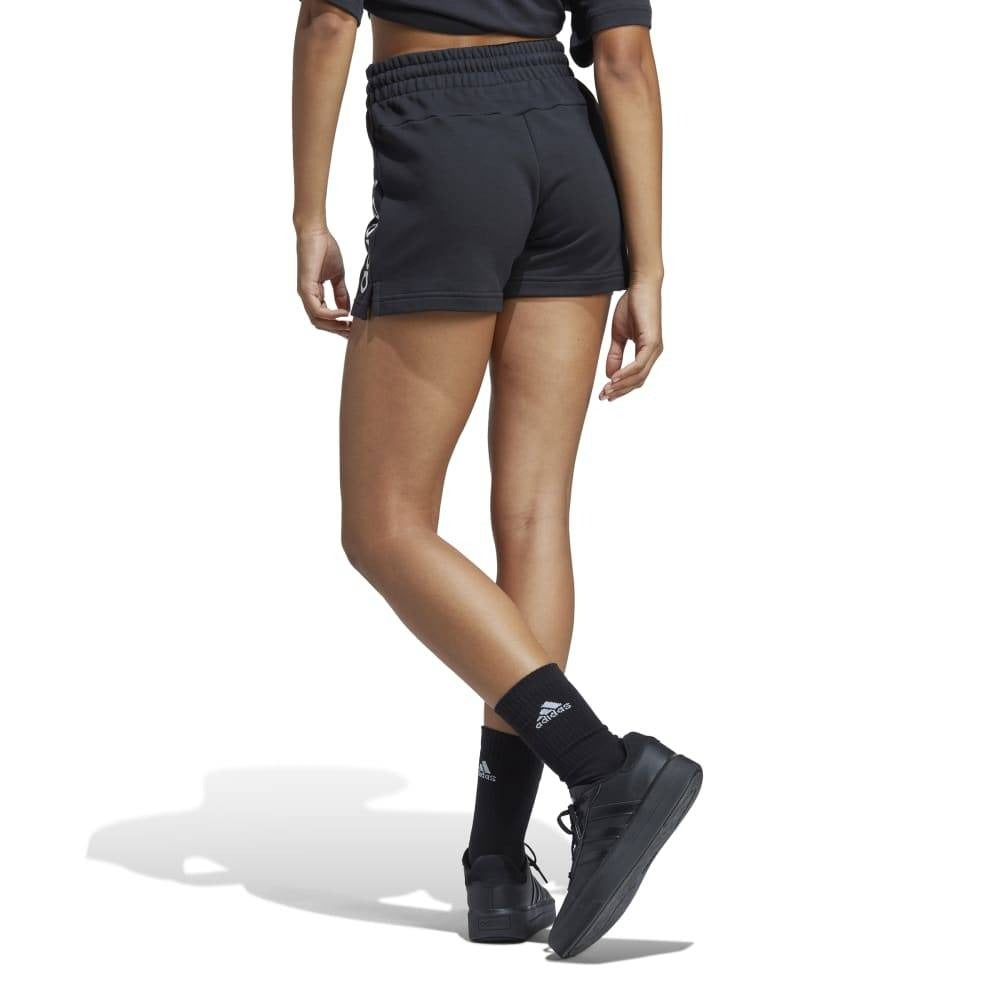 (WMNS) adidas Essentials Linear French Terry Shorts Asia Sizing 'Black White' IC4442