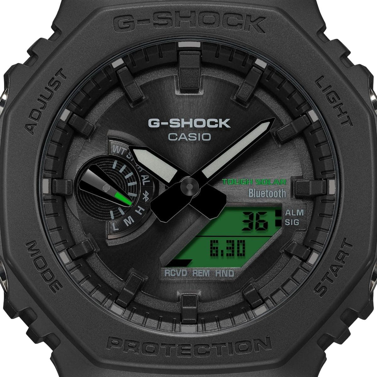 CASIO G-Shock GA-2100 Series Analog-Digital 'Black Green' GA-B2100BEG-1A