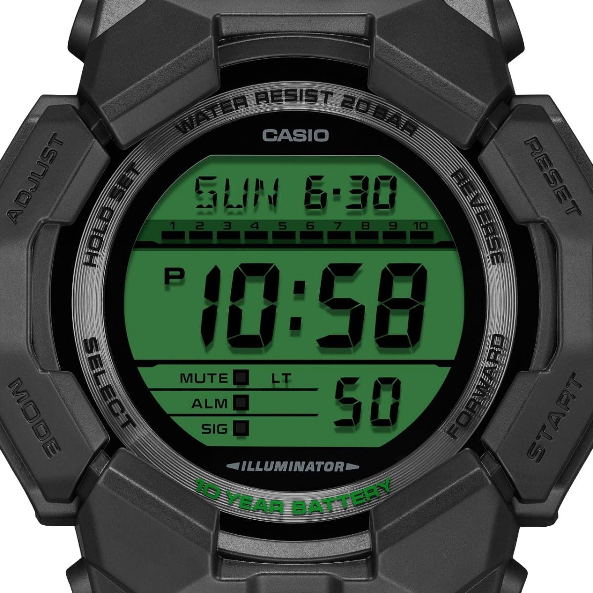 CASIO G-Shock GD-010 Series Digital 'Black Green' GD-010BEG-1