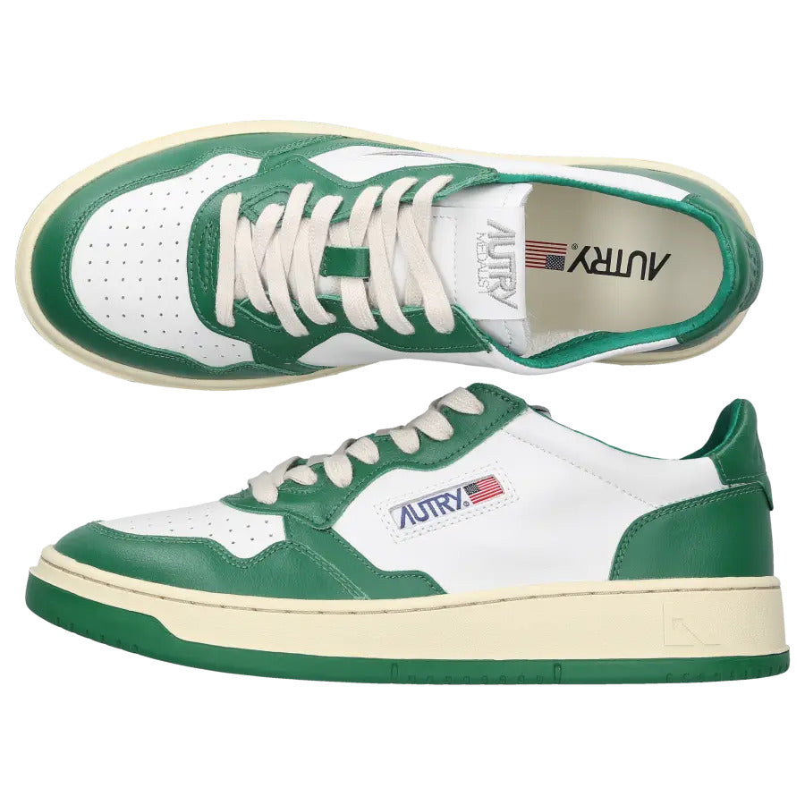 Autry Medalist Low Leather 'Green White' AULM-WB03