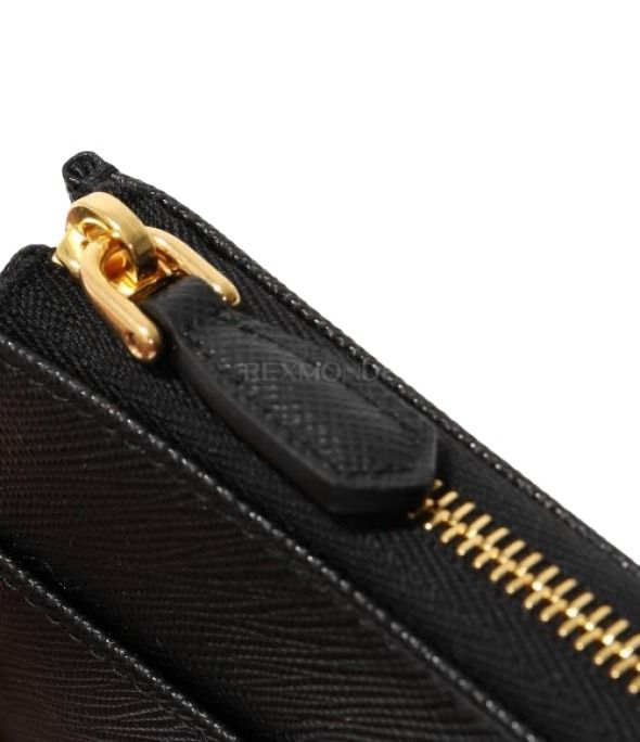 (WMNS) PRADA SS26 Small Saffino Leather Zipper Wallet 'Black' 1ML060-QHH-F0002