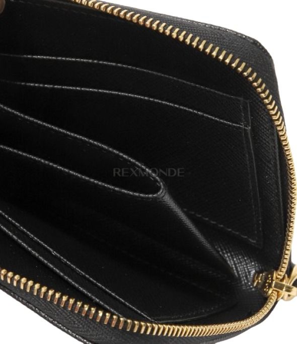 (WMNS) PRADA SS26 Small Saffino Leather Zipper Wallet 'Black' 1ML060-QHH-F0002