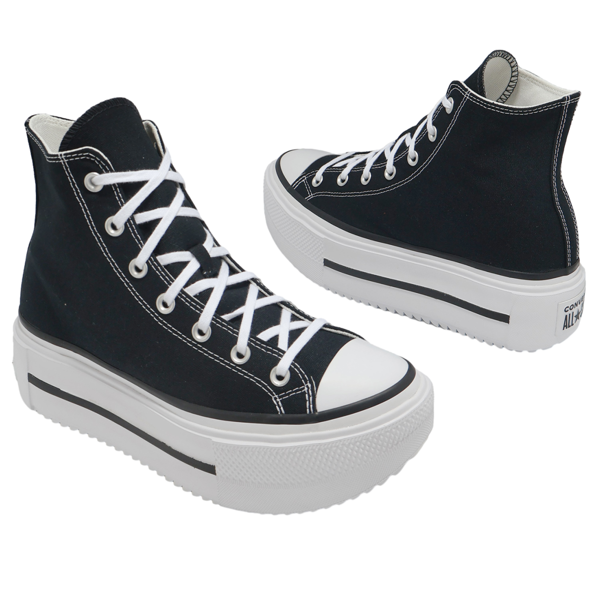 Converse Chuck Taylor All Star Lift Double Stack Hi 'Black White' A12975C