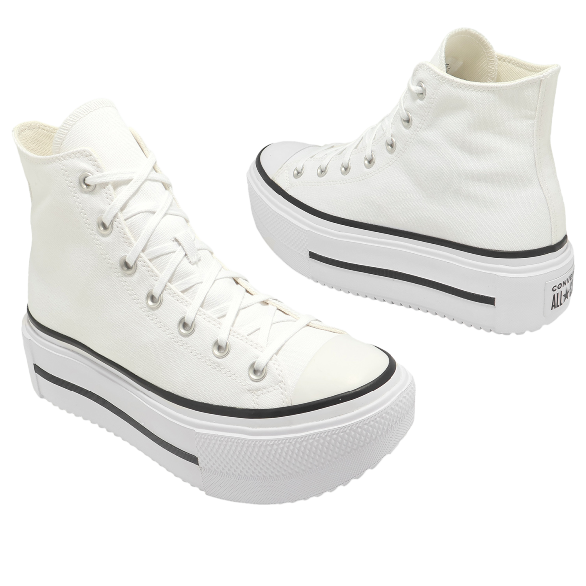 Converse Chuck Taylor All Star Lift Double Stack Hi 'White Black' A12976C