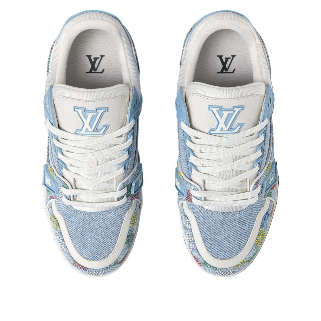LOUIS VUITTON Denim Demier LV Trainer 'Blue Multi' 1AHCYB