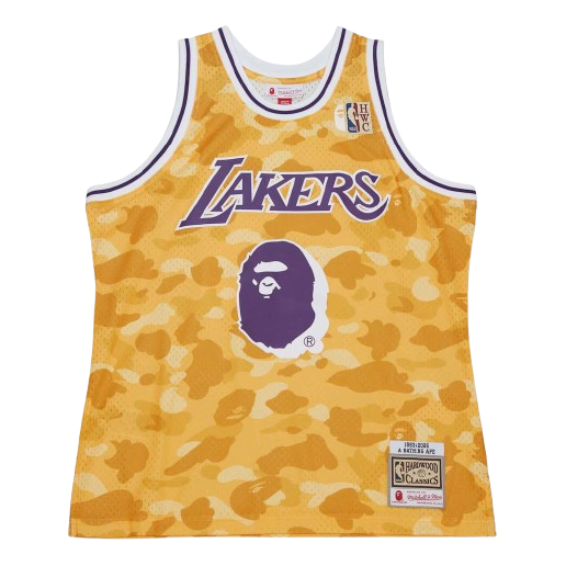 Mitchell & Ness x BAPE Swingman Camo Jersey 'Los Angeles Lakers Gold' 203466567