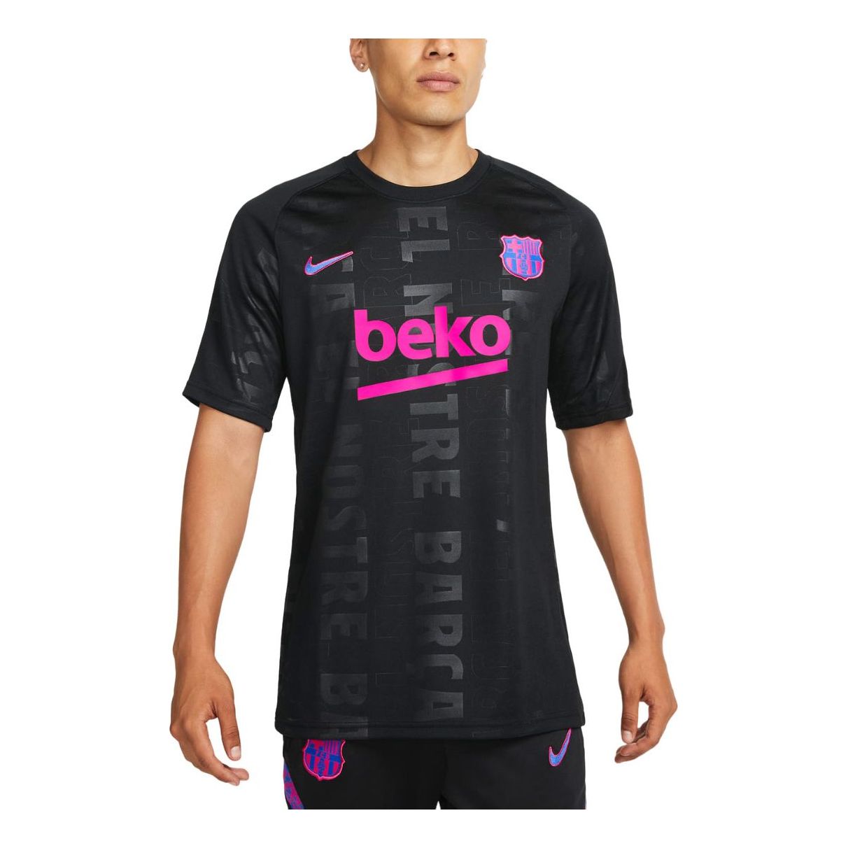 Nike FC Barcelona 21/22 Training Jersey 'Black Hyper Pink' DB7623-015