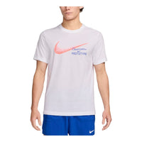 Nike Dri-FIT Graphic Running T-shirt Asia Sizing 'White' HM8292-100