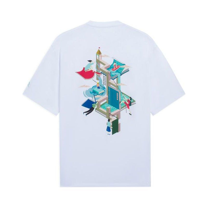 Li-Ning Graphic Loose Fit T-shirt 'White' AHSS637-2
