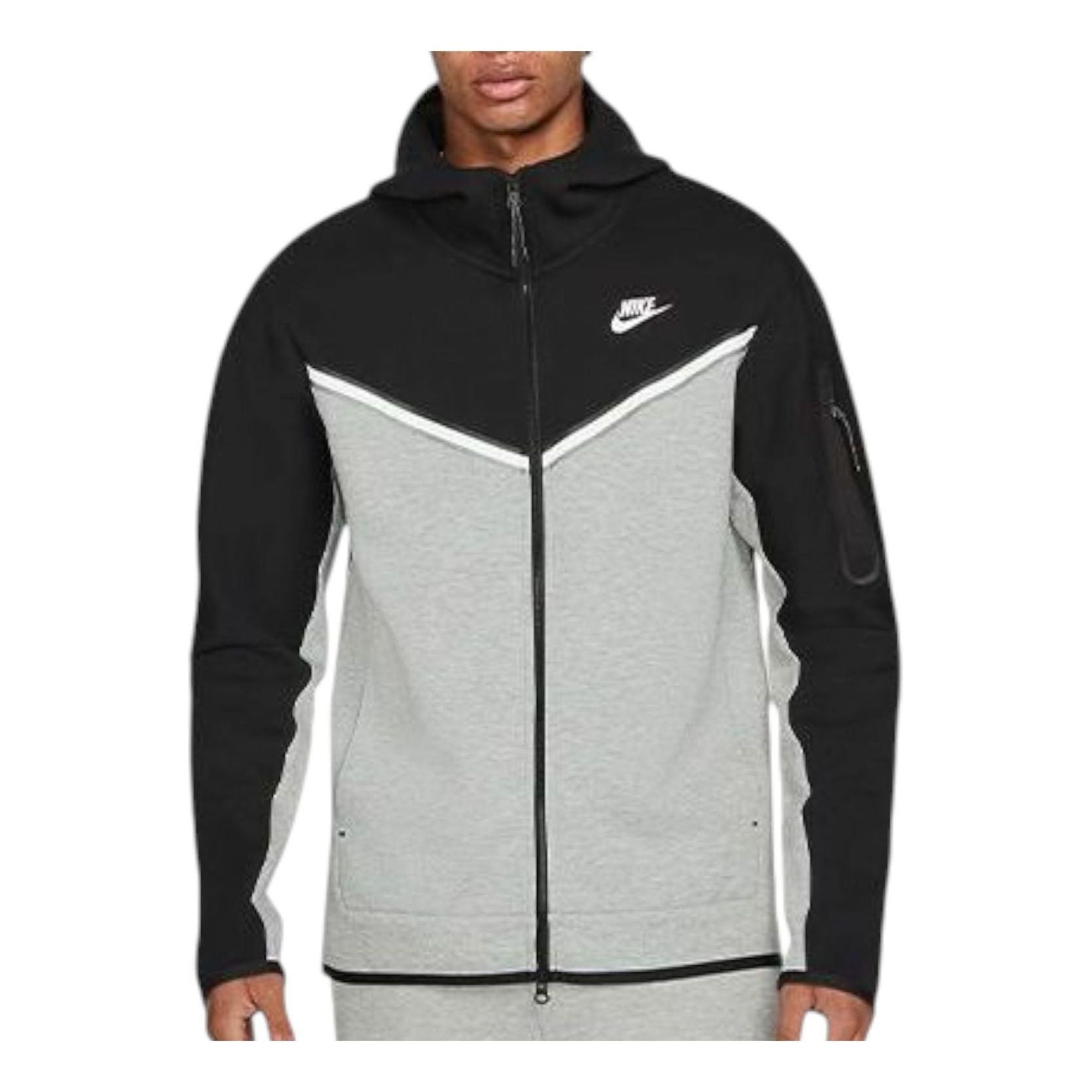 Nike Tech Fleece Full-Zip Hoodie 'Black Dark Grey Heather' CU4489-016