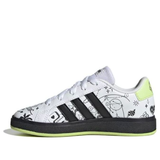 (GS) adidas Grand Court 2.0 'White Black Lime' IG4853