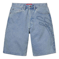 Supreme Script Baggy Denim Shorts 'Teal' SUP-SS24-178