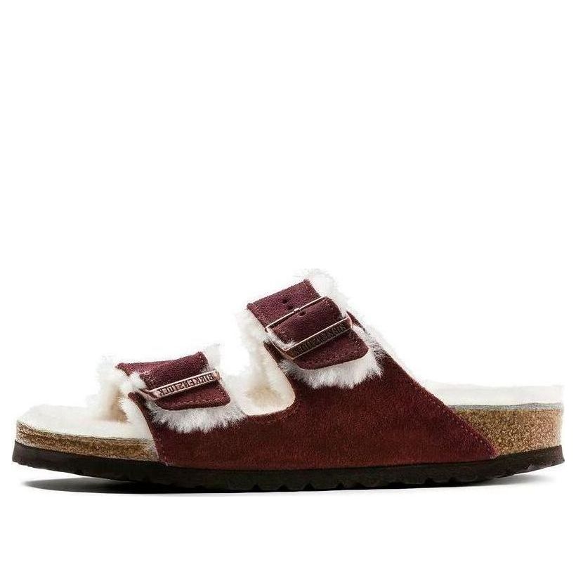 Birkenstock Arizona Shearling Suede Leather Narrow Fit 'Port' 1012247