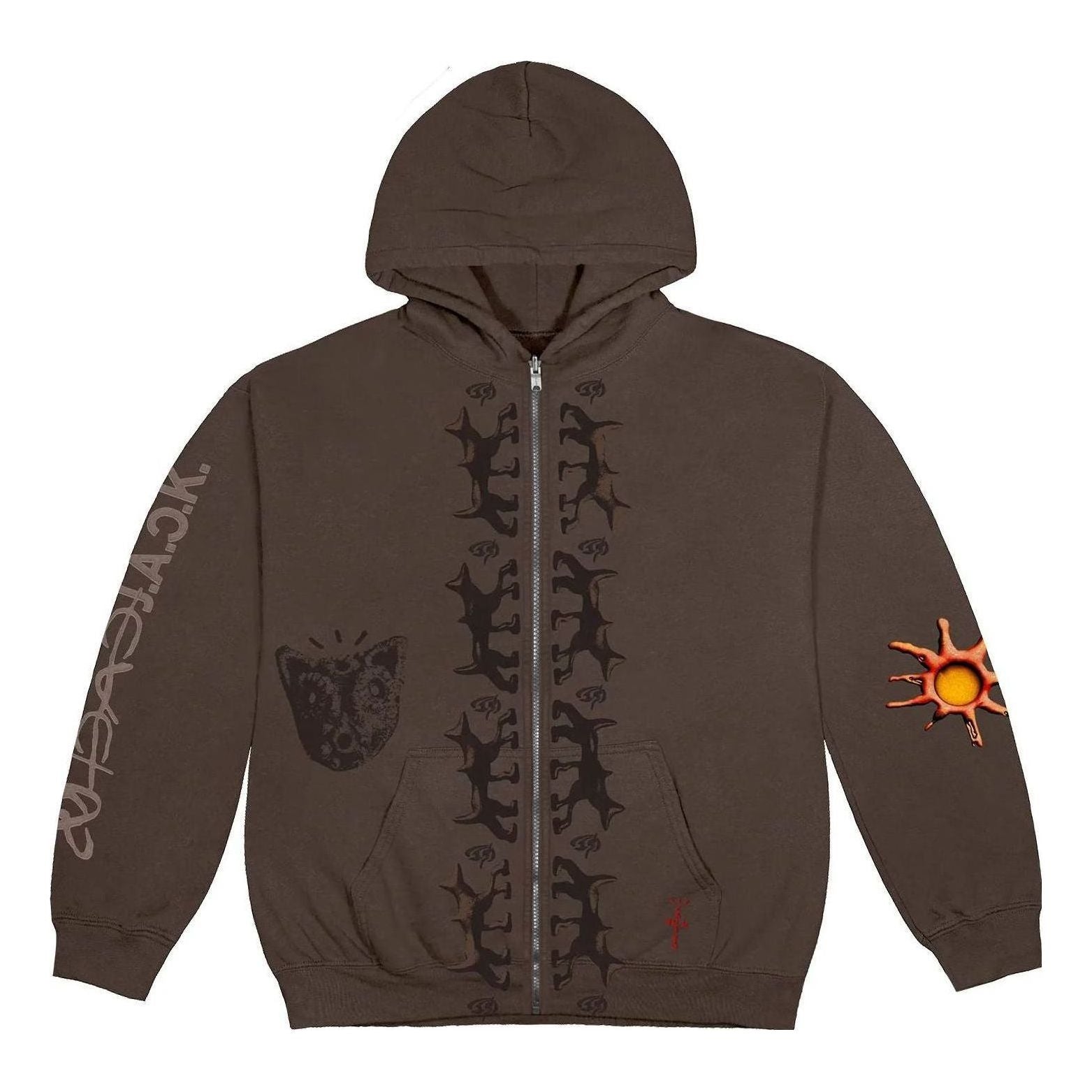 Travis Scott Reverse Dog Zip Up Hoodie 'Brown' CJFN-SS81