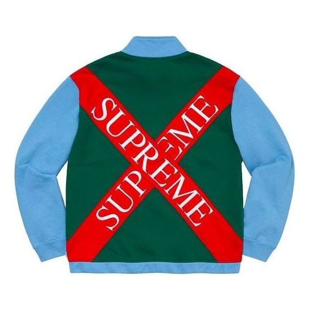 Supreme Cross Half Zip Sweatshirt 'Blue Green Red' SUP-SS20-646