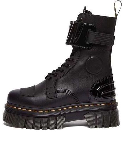 (WMNS) Dr. Martens Audrick 10-Eye Alternative Leather Lace Up Boots 'Black' 30970001