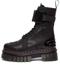 (WMNS) Dr. Martens Audrick 10-Eye Alternative Leather Lace Up Boots 'Black' 30970001