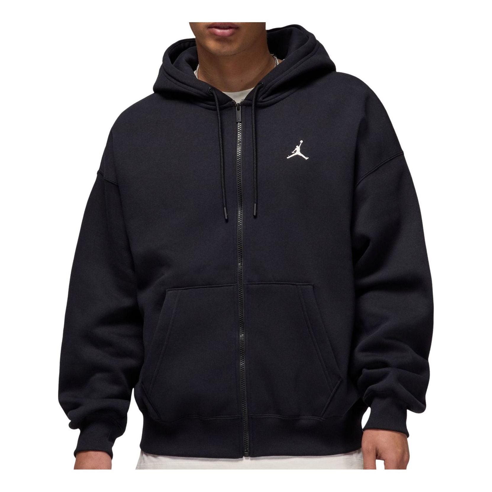 Jordan Brooklyn Fleece Oversized Full-Zip Hoodie 'Black Sail' IB7231-010