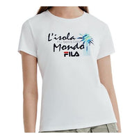 (WMNS) FILA Printing Round Neck Short Sleeve White F11W028132FWT