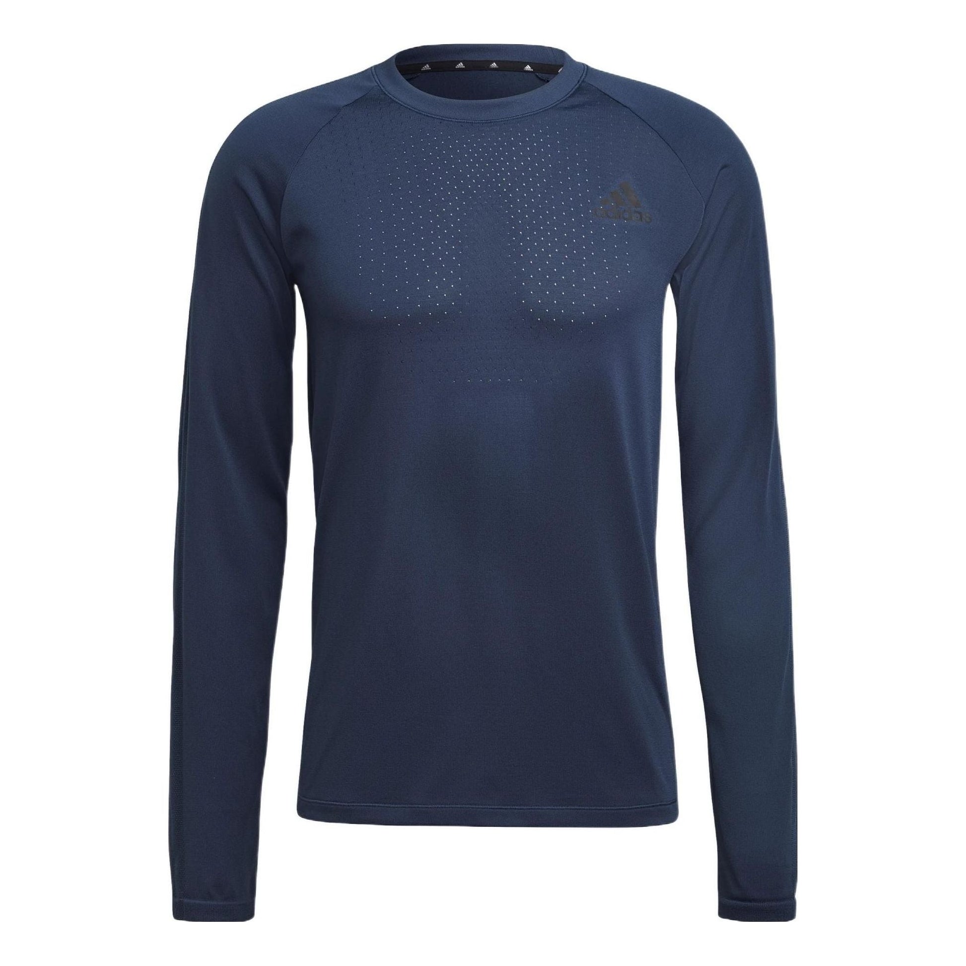 Men's adidas Athleisure Casual Sports Breathable Slim Fit Long Sleeves Blue T-Shirt GM2155