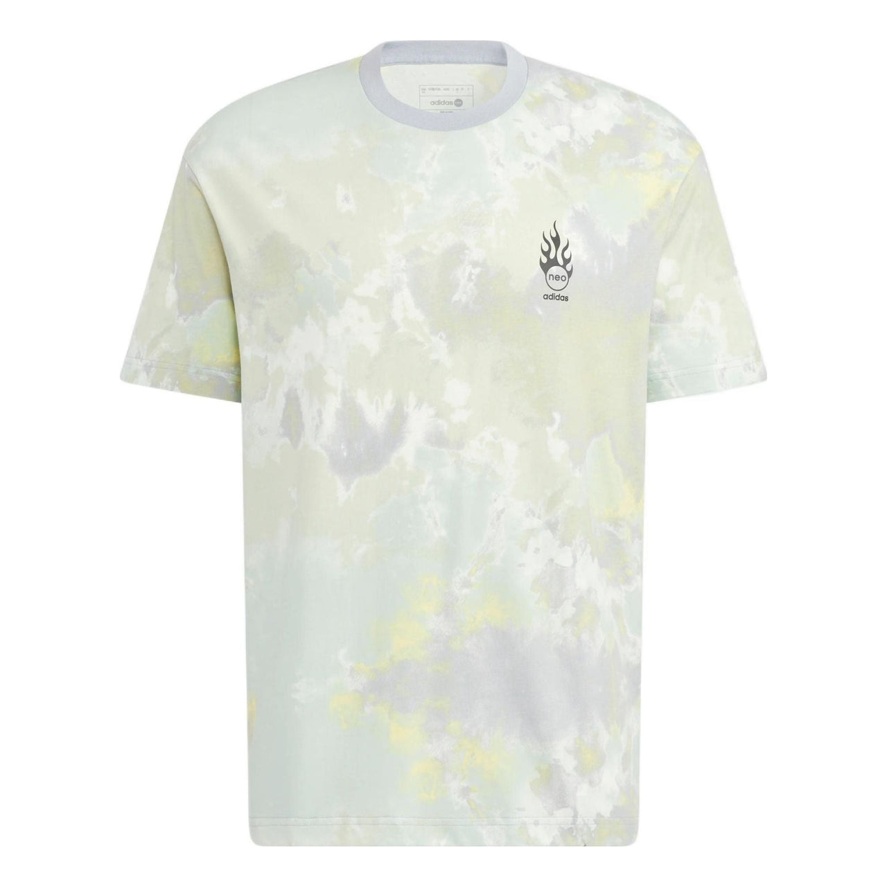 adidas neo Logo Printing Round Neck Sports Short Sleeve Light Green T-Shirt HN4738
