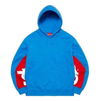 Supreme Cropped Panels Hooded Sweatshirt 'Blue Red White' SUP-SS22-868