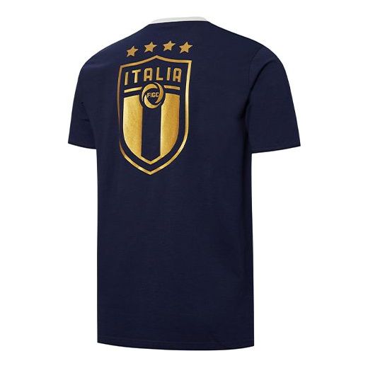 PUMA Figc Logo Alphabet Printing Short Sleeve Blue 758727-02