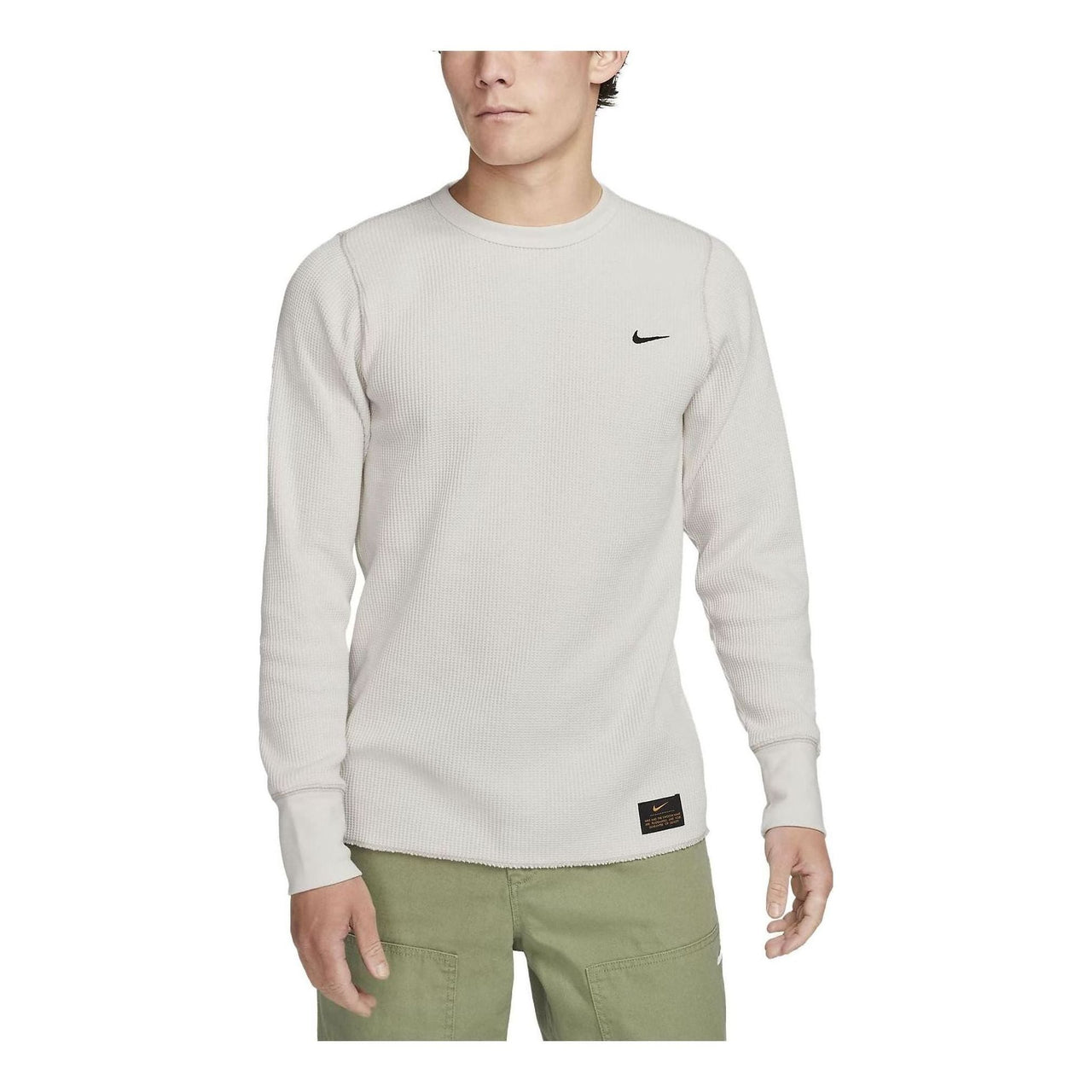 Nike Life Long-sleeve Heavyweight Waffle Top 'White' DX0895-030
