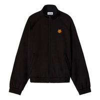 Men's KENZO Small Tiger Head Embroidered Stand Collar Zipper Jacket Black FA65BL7304IU-99