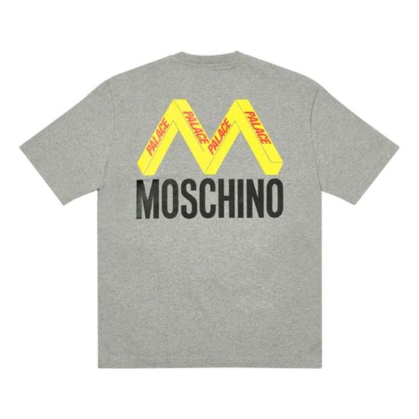 PALACE  Moschino Crossover Back Large Alphabet logo Short Sleeve Unisex Gray ZCA070313181485