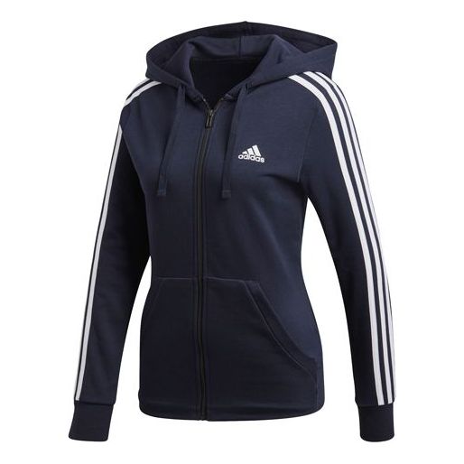 (WMNS) adidas hooded track Jacket Navy Blue DN4422