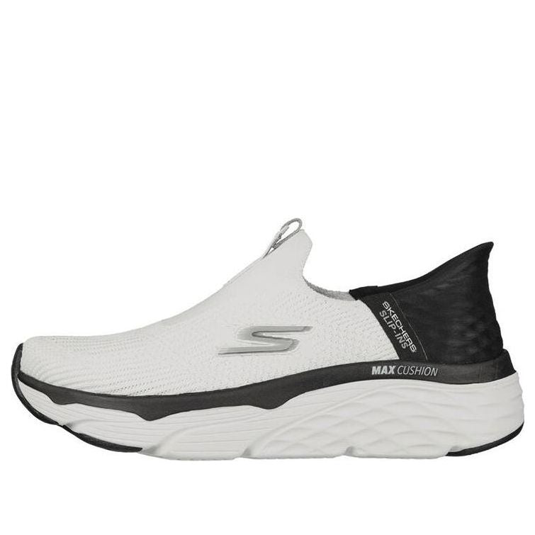 (WMNS) Skechers Slip-ins Max Cushioning 'White Black' 128571-WBK