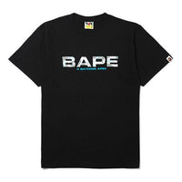 Men's BAPE Ape Head Metallic Alphabet Short Sleeve Black 0ZXTEM110069C