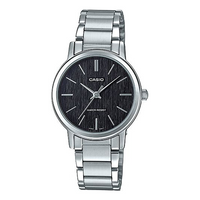 CASIO Stainless Steel Strap Black Dial Analog LTP-E145D-1A