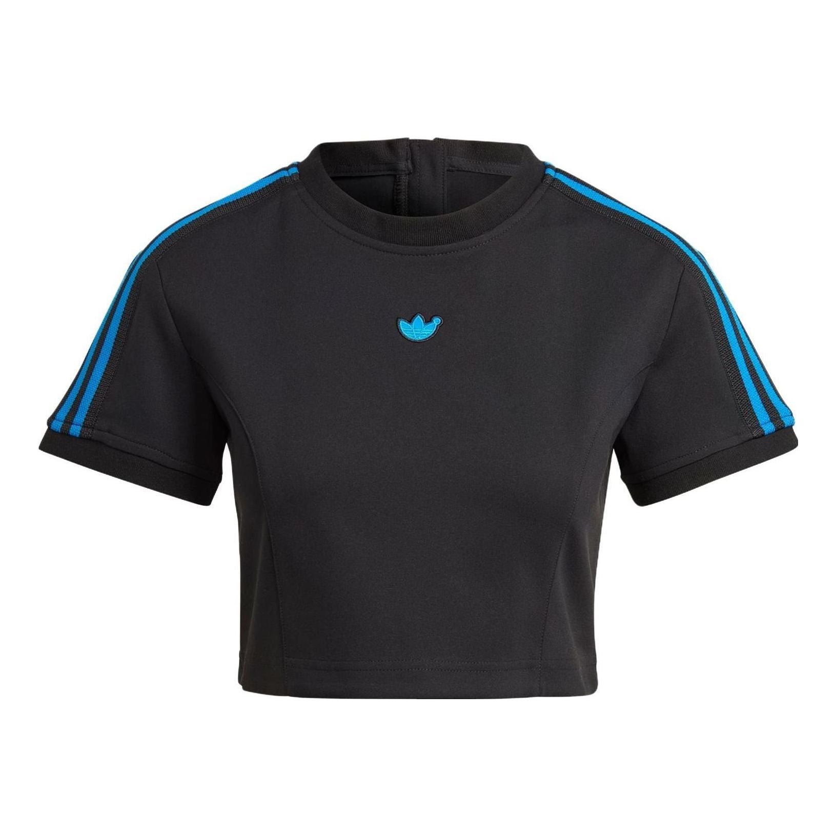 (WMNS) adidas Blue Version Crop Tee 'Black Blue' IB4548
