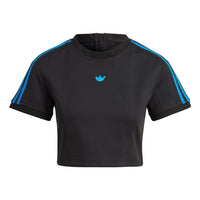 (WMNS) adidas Blue Version Crop Tee 'Black Blue' IB4548