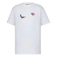 Men's DIOR x KENNY FW21 Crossover Alphabet Large Short Sleeve White 193J685D0554-C084