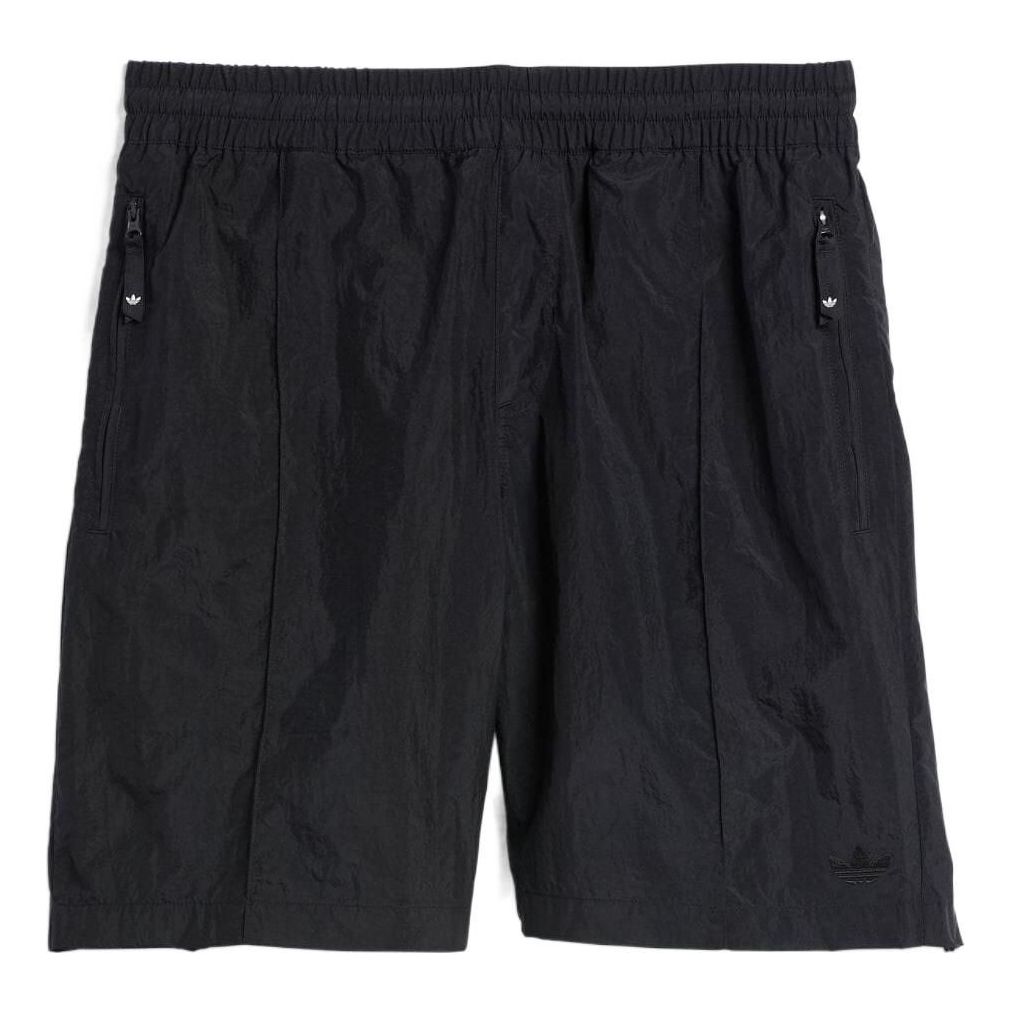 adidas Solid Color Elastic Waistband Sports Shorts Black HA1292