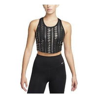 (WMNS) Nike Dri-FIT One Cropped Printed Tank Top 'Black White' FB5591-010