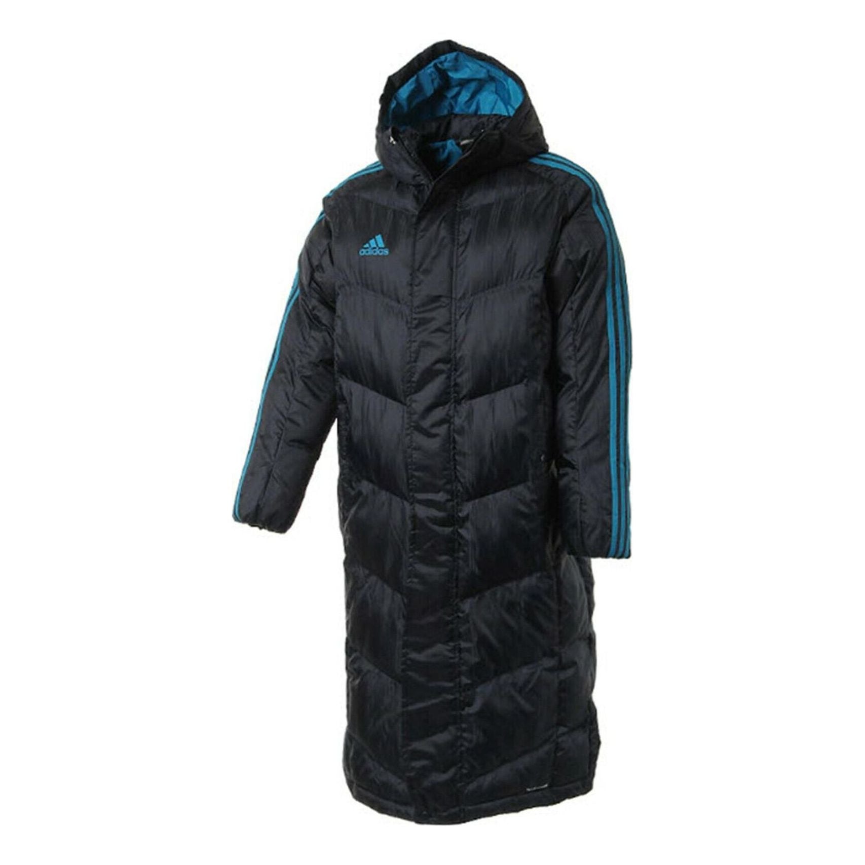 adidas Shadow Long Coat Padded Jacket Asia Sizing 'Black Blue' CD1148