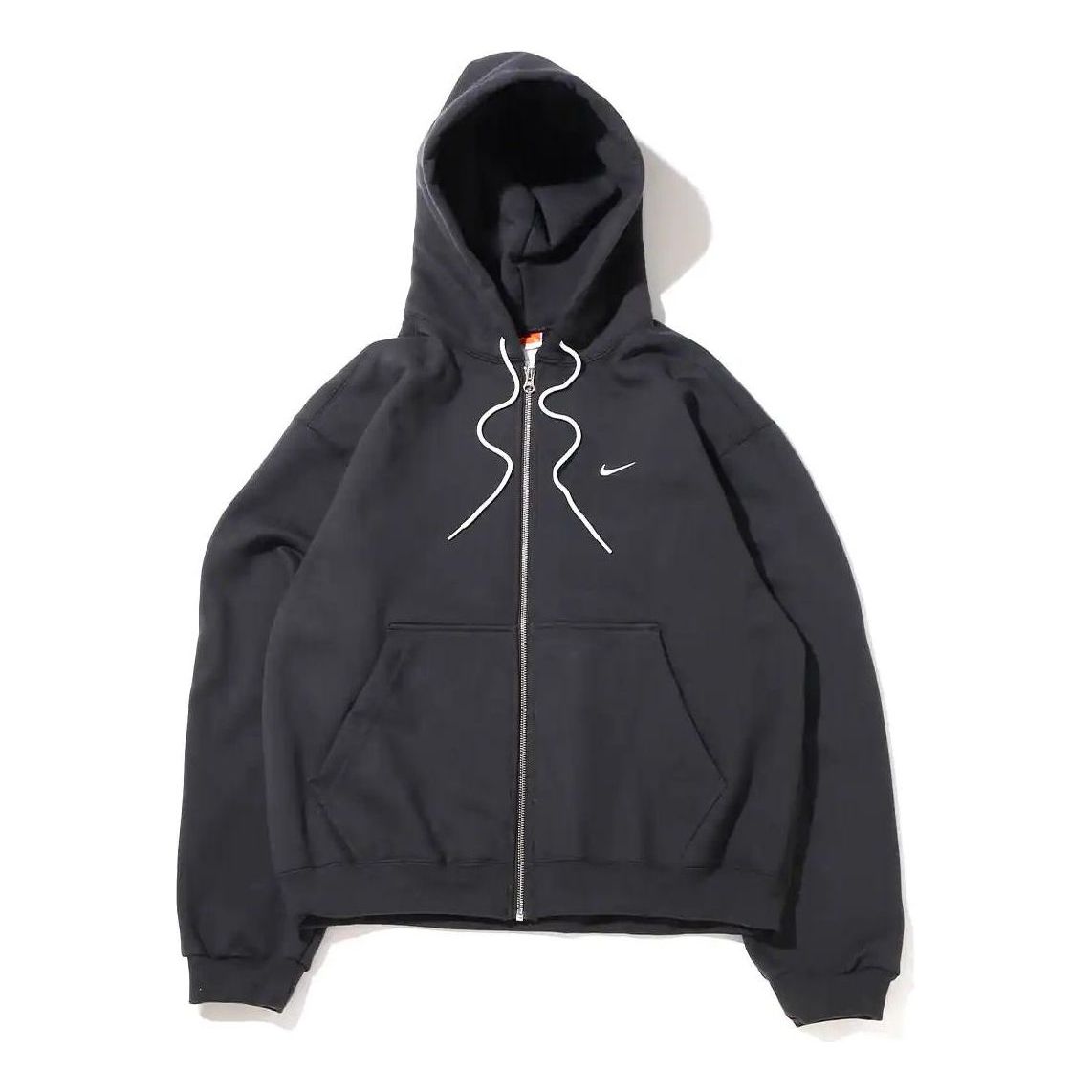 Men's Nike Solid Color Logo Printing Loose Zipper Smoke Gray DH5042-070