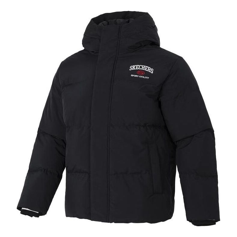 Skechers Hooded Down Jacket 'Black White Red' L423M033-0018