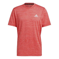 adidas Solid Color Logo Round Neck Pullover Short Sleeve Japanese version Red GM3861