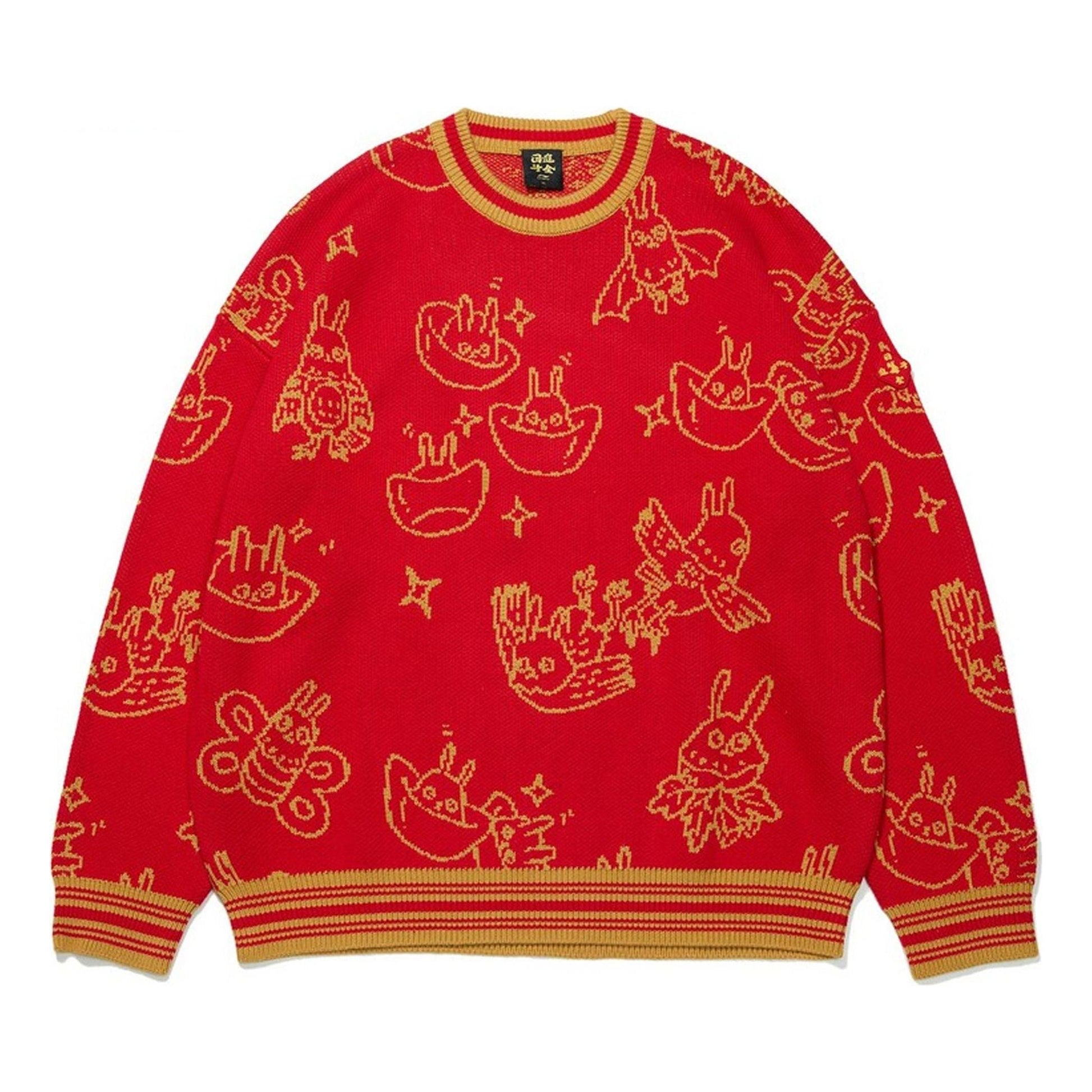 Li-Ning Rijindoujin All-Over Print Sweater 'Red Gold' AMBT007-1